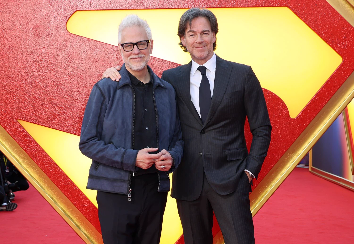 James Gunn and Peter Safran at the Superman Premiere