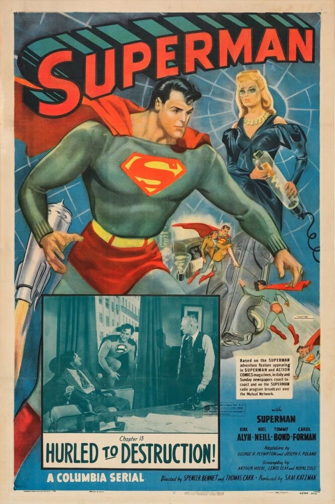 Superman 1948 Chapter 13 Hurled to Destruction one-sheet poster