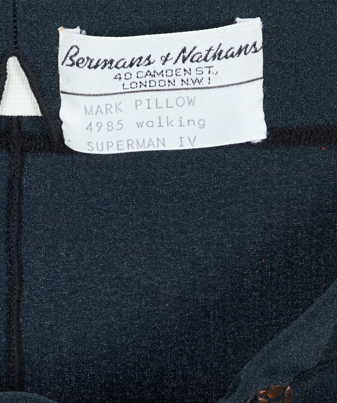 Costume label inside the Nuclear Man leotard