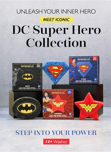 Spongellé Launches DC Super Hero Body Wash Infused Buffers Collection