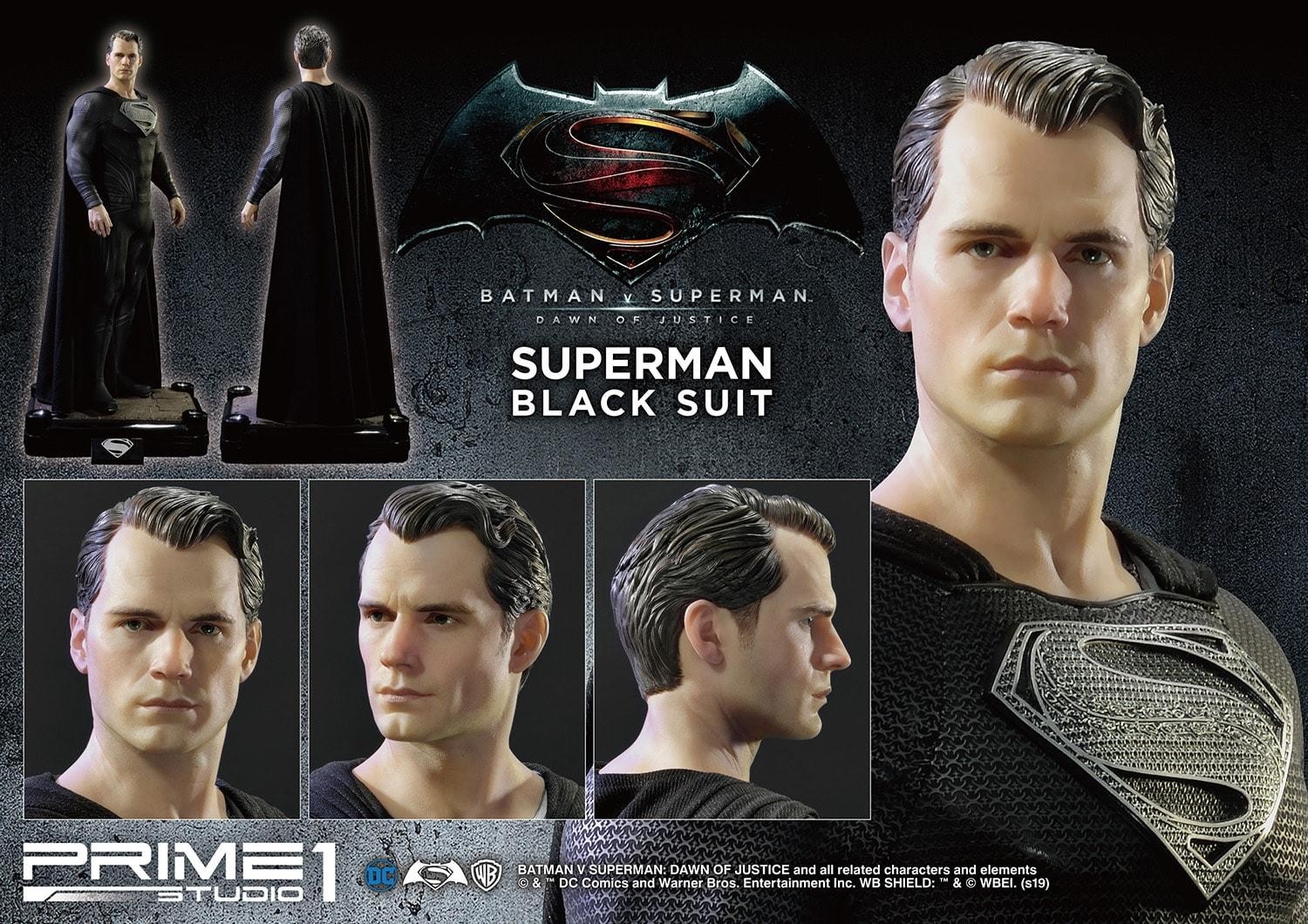 Batman V Superman Museum Masterline Superman (Black Suit 1/2 Scale Statue |  
